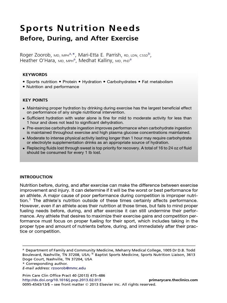 Essential Sports Nutrition Guidelines | PDF | Dehydration | Sports ...