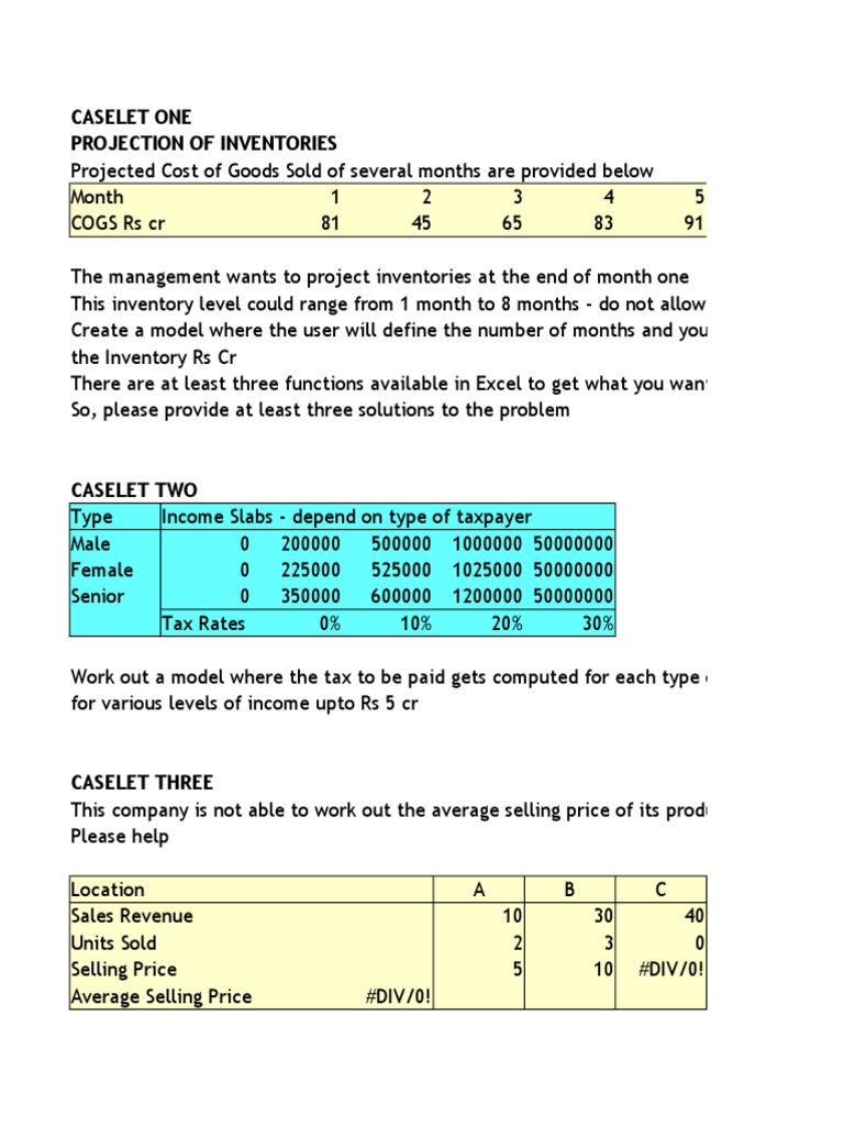Financial Modelling PDF Inventory Taxes