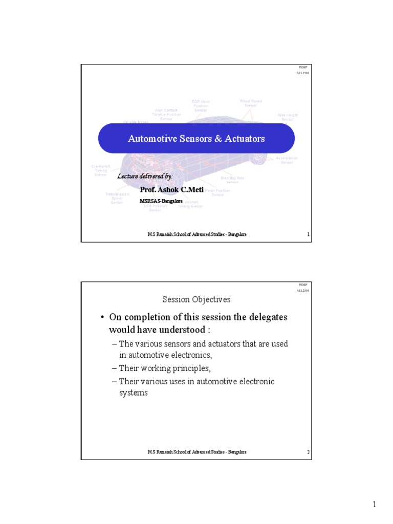 MAS-2 Automotive Sensors and Actuators PDF | PDF | Electric Motor ...