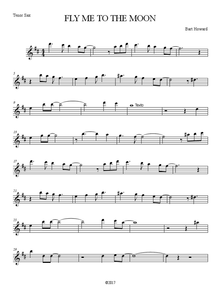 Fly Me to the Moon Tenor Sax