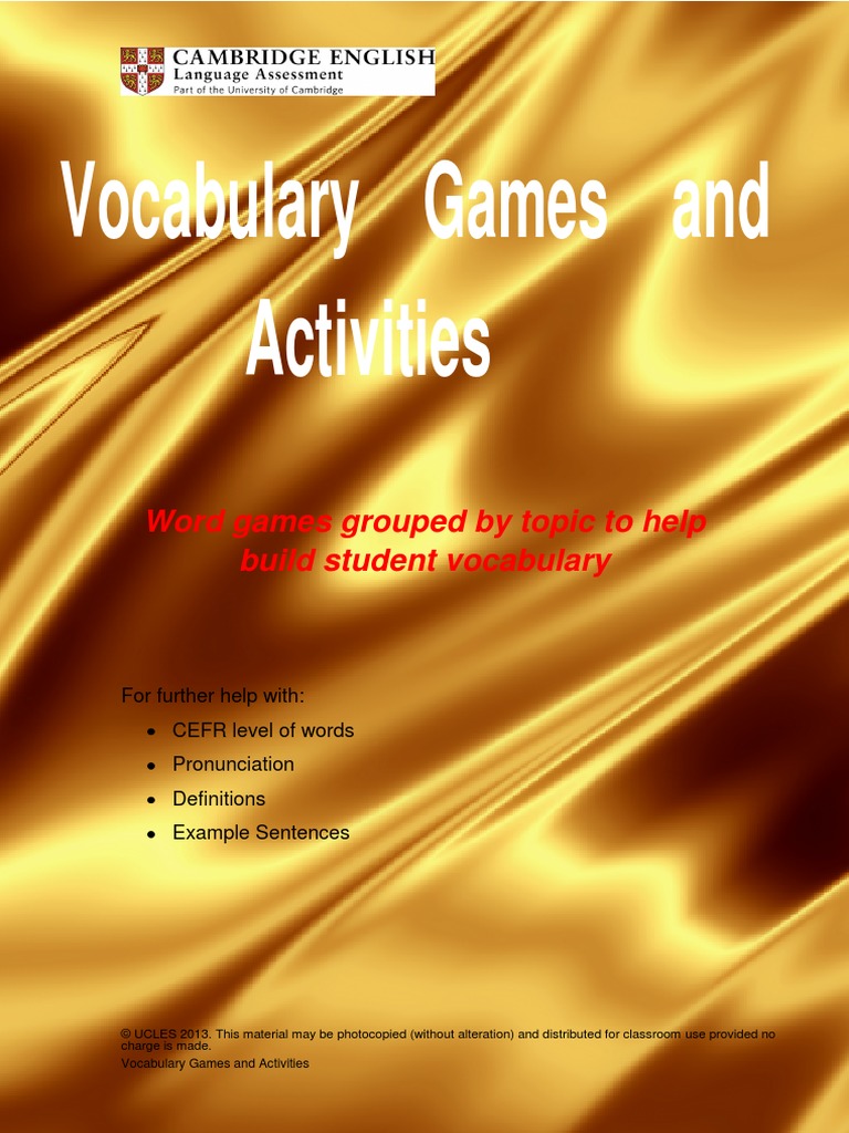 teaching vocabulary through games thesis