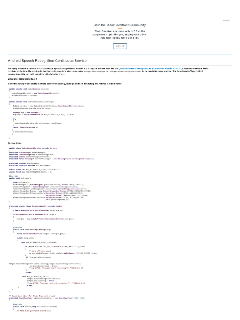 Android Speech Service Debugging Pdf Method Computer Programming