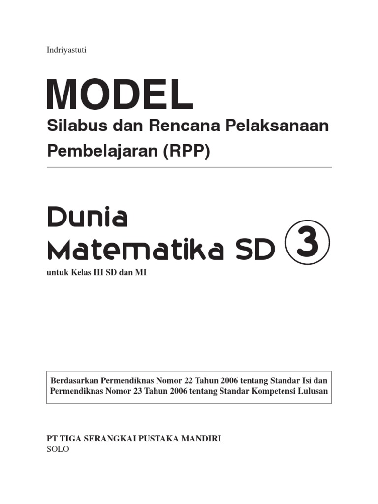 Tujuan Pembelajaran Matematika Menurut Permendiknas No 22 Tahun 2006
