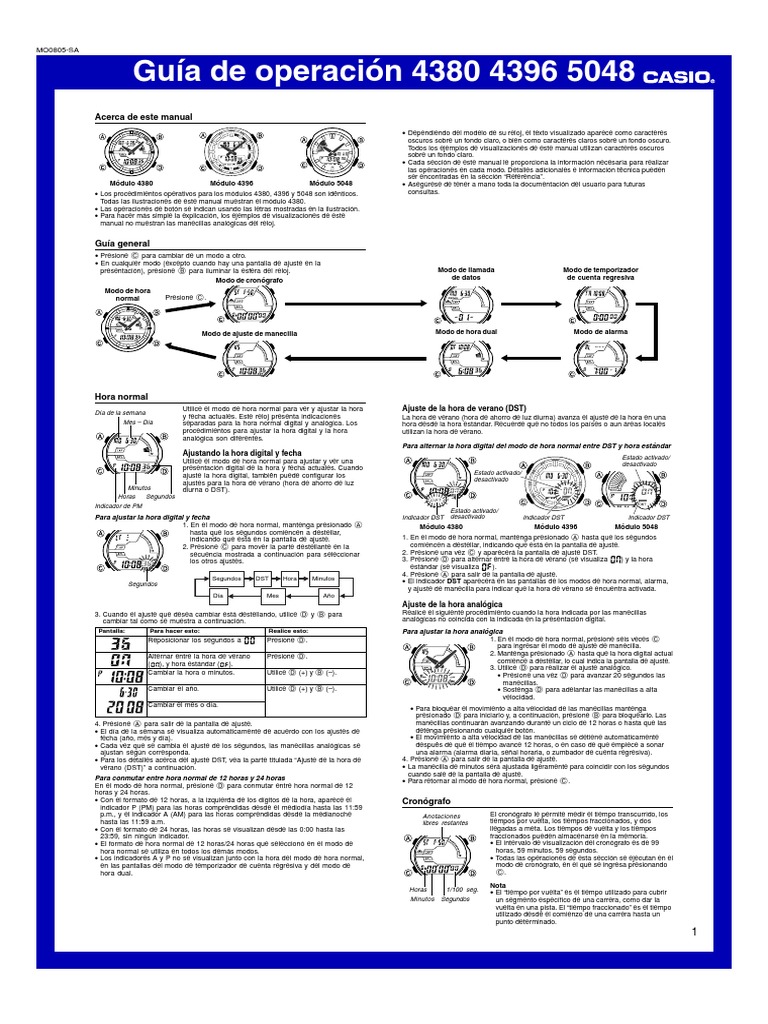 Manual Casio PDF | PDF | Hora | Reloj