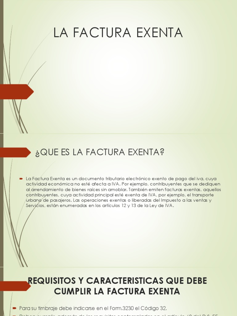 Factura Exenta | Descargar gratis PDF | Factura | Contribuyente