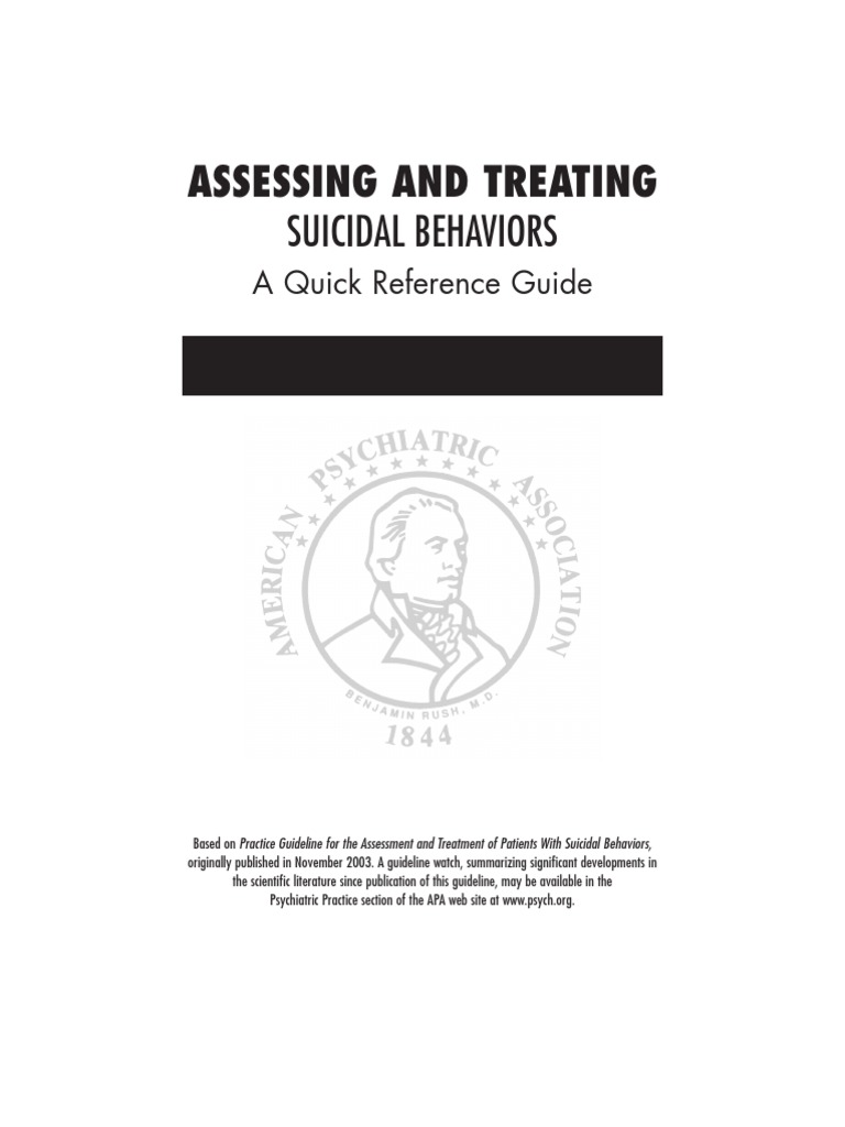 APA Guidelines for Suicidal Behaviors | PDF | Suicide | Mental Disorder