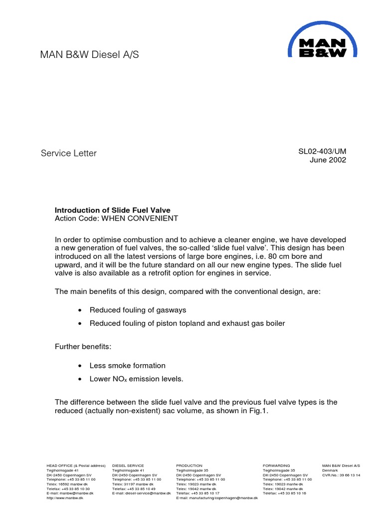 Slide Type Fuel Valves PDF PDF Exhaust Gas Diesel Engine