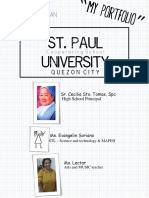 Sr. Cecilia Sto. Tomas, SPC High School Principal: STL - Science and Technology & MAPEH