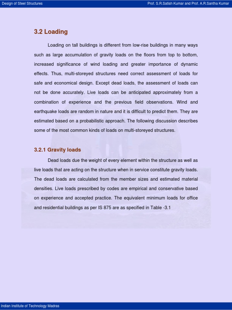 Design of Steel Structures - Loading PDF | PDF | Structural Load ...