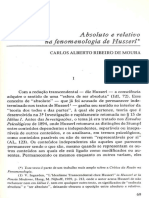 Absoluto e Relativo Na Fenomenologia de Husserl PDF