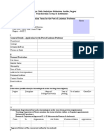 Application Form for Asst Prof