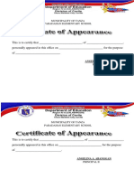 Certificate of Appearance-October 21, 2015