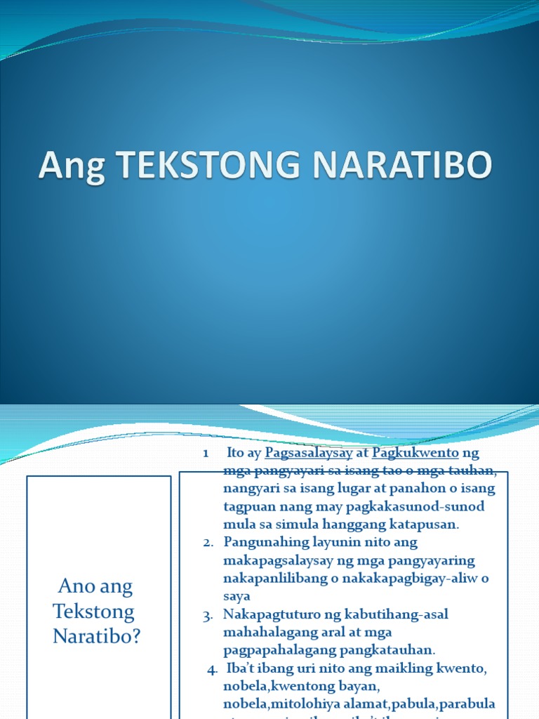 tekstong naratibo