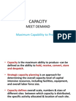 Capacity: Meet Demand
