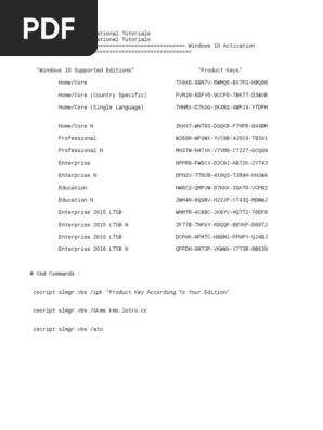 Windows 10 All Editions Activation Text File Updated Microsoft Software Computing Platforms