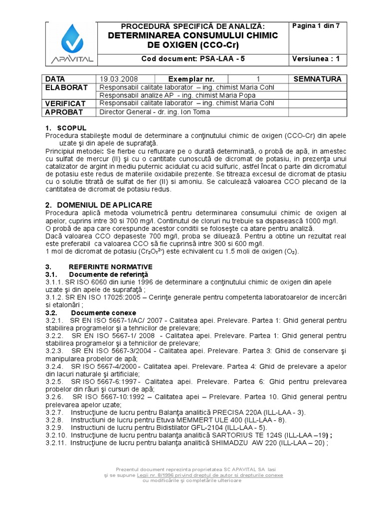 PSA 5 Determinarea CCOCr PDF