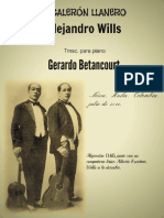 EL GALERON LLANERO, para Piano. Alejandro Wills. Transc. Gerardo Betancourt.