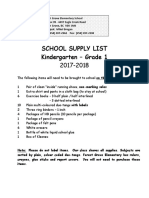 school supply lists 2017-2018