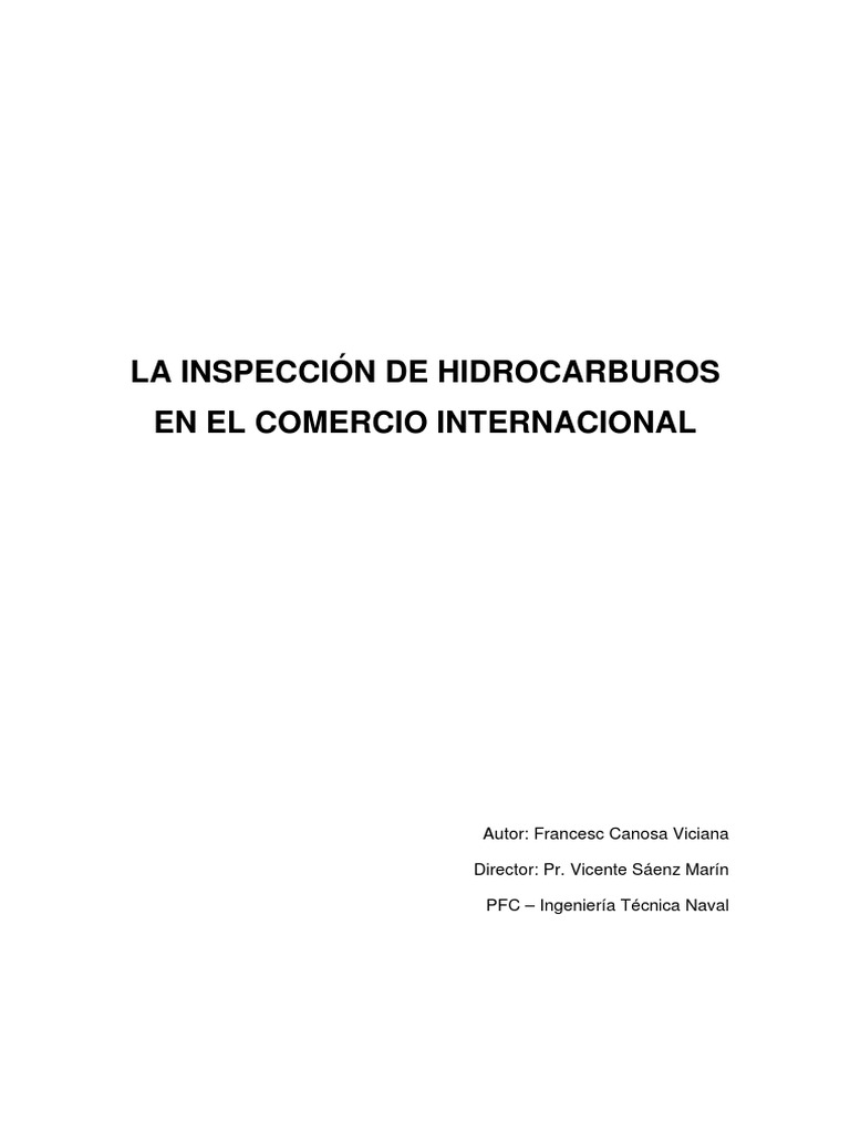 Inspección Hidrocarburos Comercio Int PDF | PDF | Tanques | Petróleo