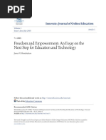 Freedom and Empowerment- An Essay on the Next Step for Education