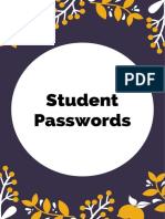 Student Passwords
