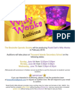 Wonka Audition Announcement
