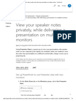 View Your Speaker Notes Privately, While Delivering A Presentation On Multiple Monitors - PowerPoint