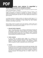 Cinco Propuestas para Mejorar La Seguridad y Salud Ocupacional en La Industria Minera