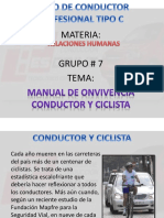 Relaciones Humanas Conductor-Ciclista