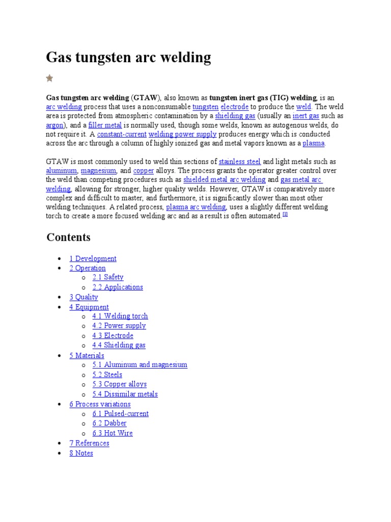 Gas Tungsten Arc Welding | PDF | Industrial Gases | Construction