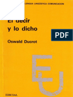 Ducrot Oswald - El Decir y Lo Dicho