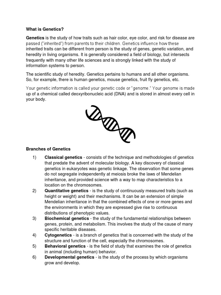 Branches of Heredity