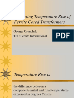 Predicting Temperature Rise of Ferrite Cored Transformers