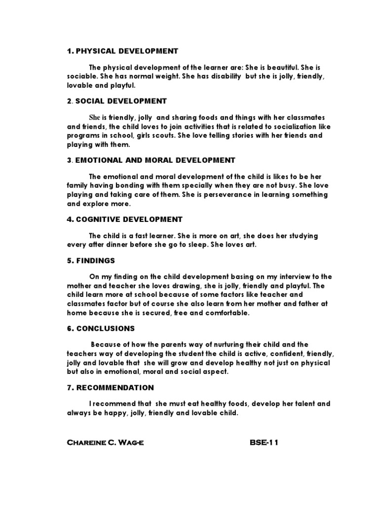 Child Development Overview and Insights | PDF | Self-Improvement ...