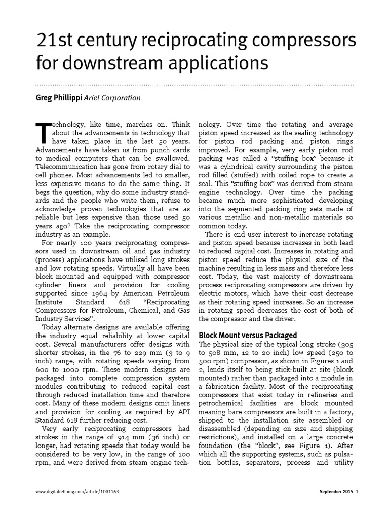 Reciprocating Compressors | PDF | Gas Compressor | Cylinder (Engine)