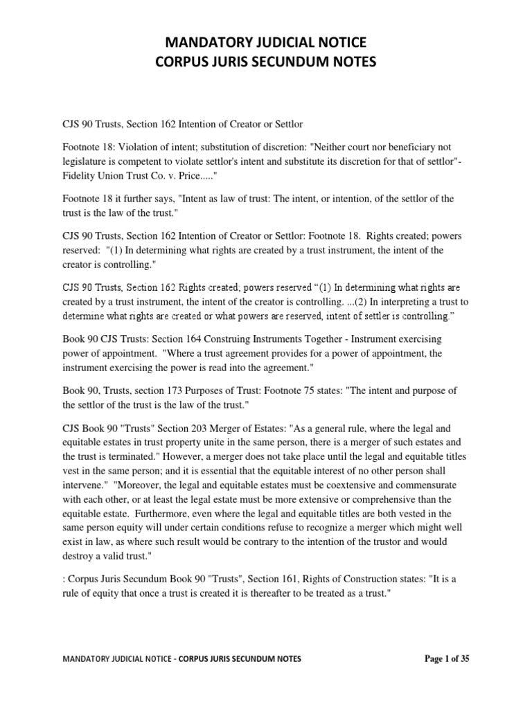 Corpus Juris Secundum | PDF | Trust Law | Equity (Law)