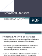 Behavioral Statistics: Friedman Anova