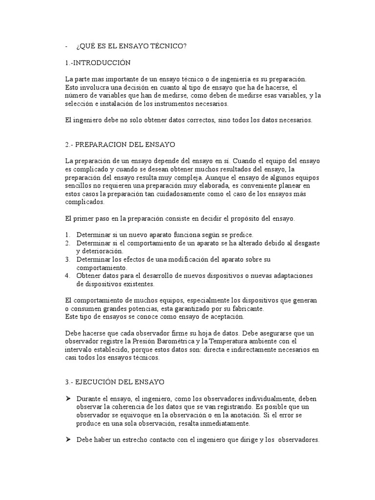 Que Es Un Ensayo Tecnico Medición Ingeniería