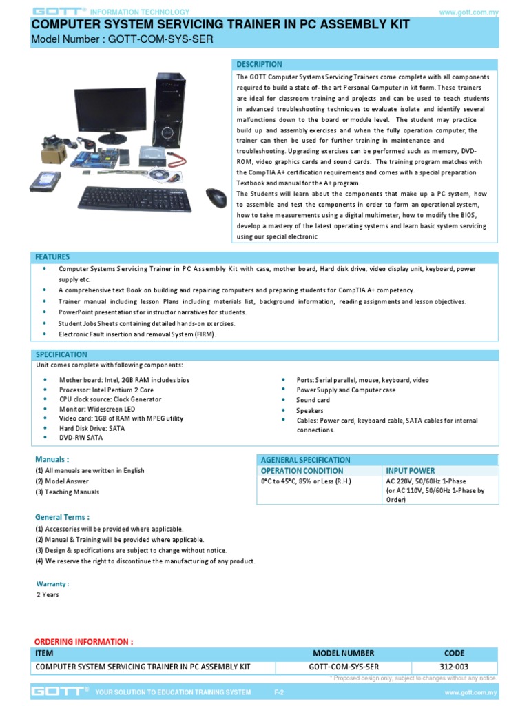 Computer System Servicing Trainer in PC Assembly Kit | PDF | Personal ...