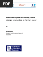 Understanding How Volunteering Creates Stronger Communities: A Literature Review