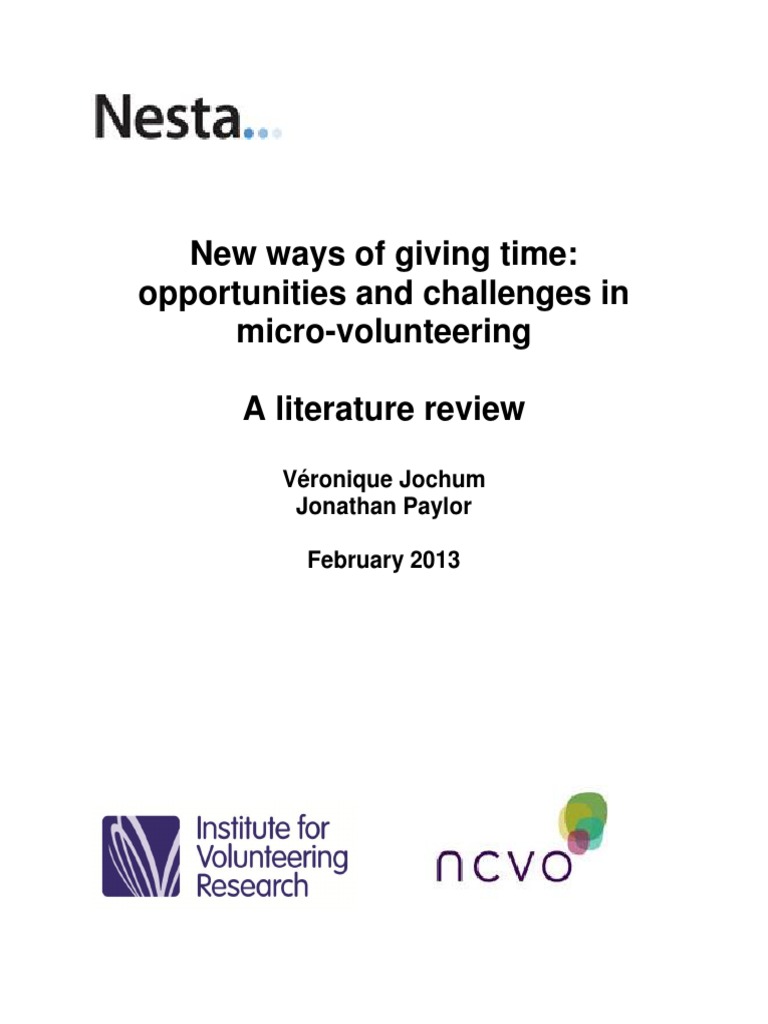 New Ways of Giving Time: Opportunities and Challenges in Micro ...
