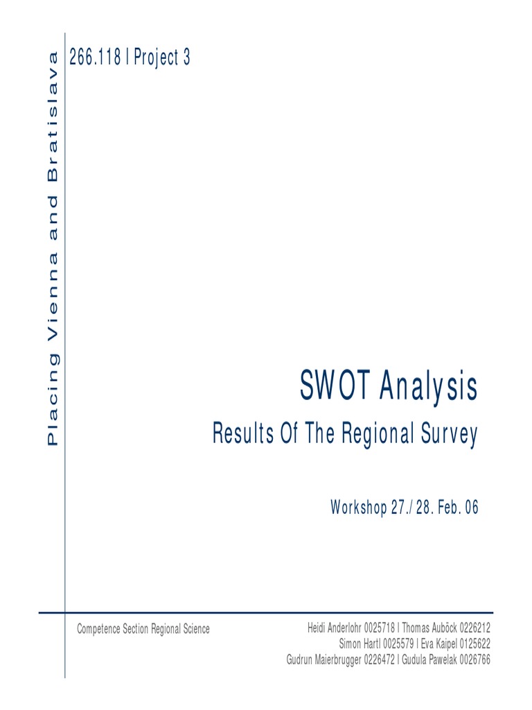 Vienna and Bratislava SWOT Analysis | PDF | Vienna | Swot Analysis