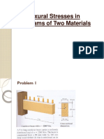 Example Problems - Stress on Section Made of Two Materials & Combined Axial - Flexural Stress