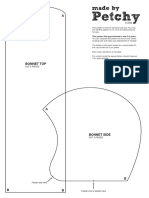 Sewing Pattern Toddler Bonnet Hat PDF