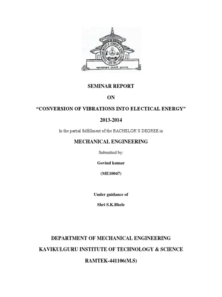 Vibration to Electrical Energy Conversion Report | PDF