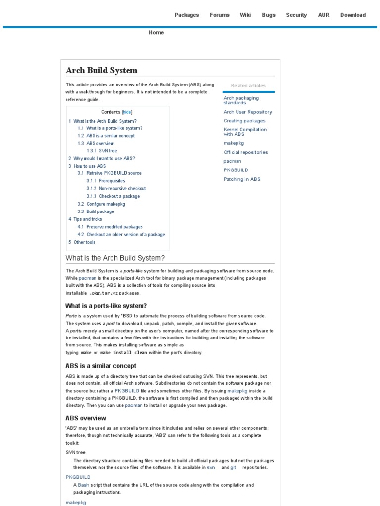 Arch Build System Overview and Guide | PDF | Intellectual Works ...
