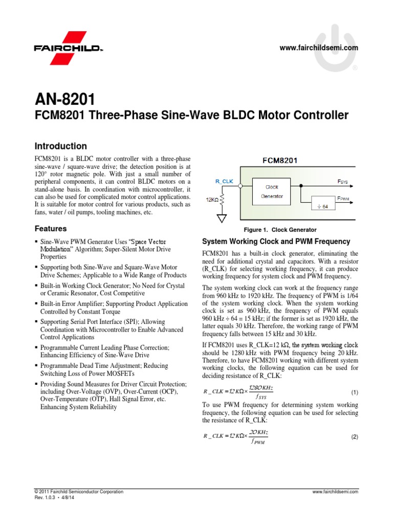 An-8201 FCM8201 Three-Phase Sine-Wave BLDC Motor Controller | PDF ...