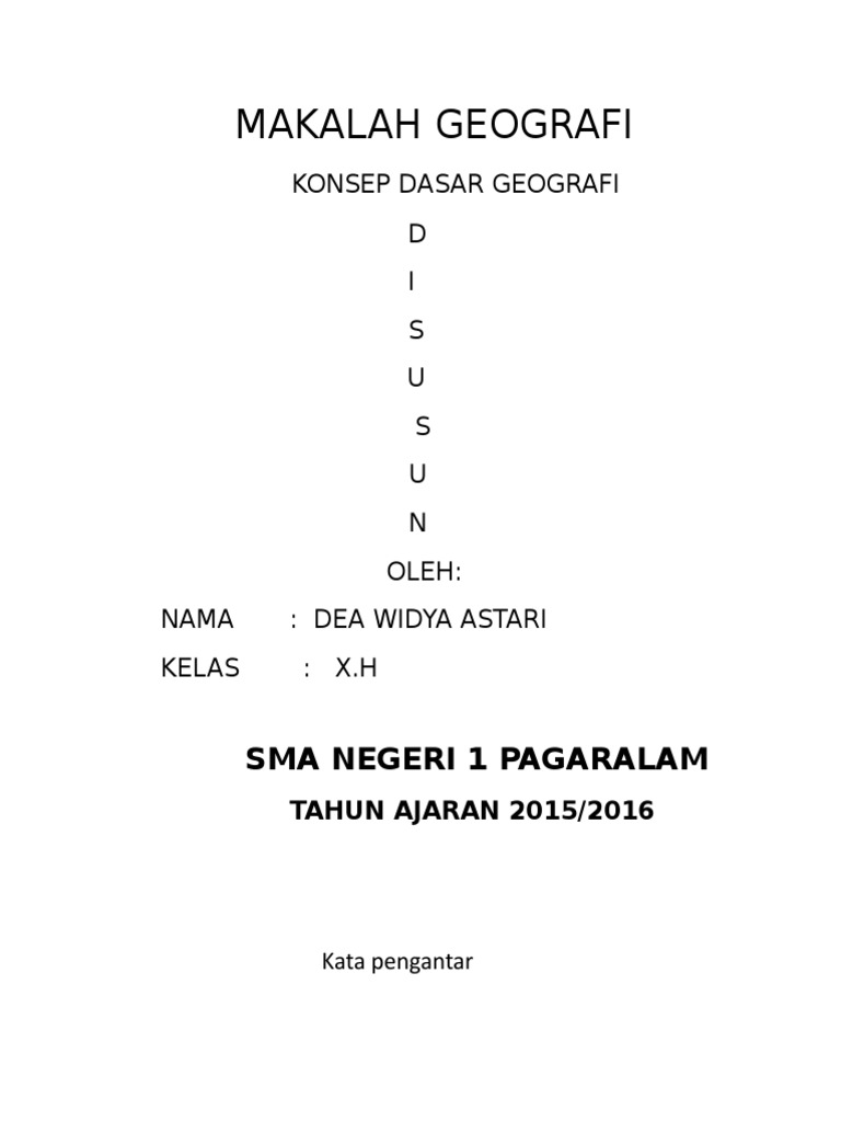 Contoh Makalah Geografi