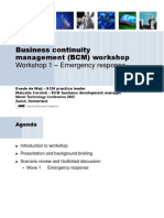 Business Continuity Management (BCM) Workshop