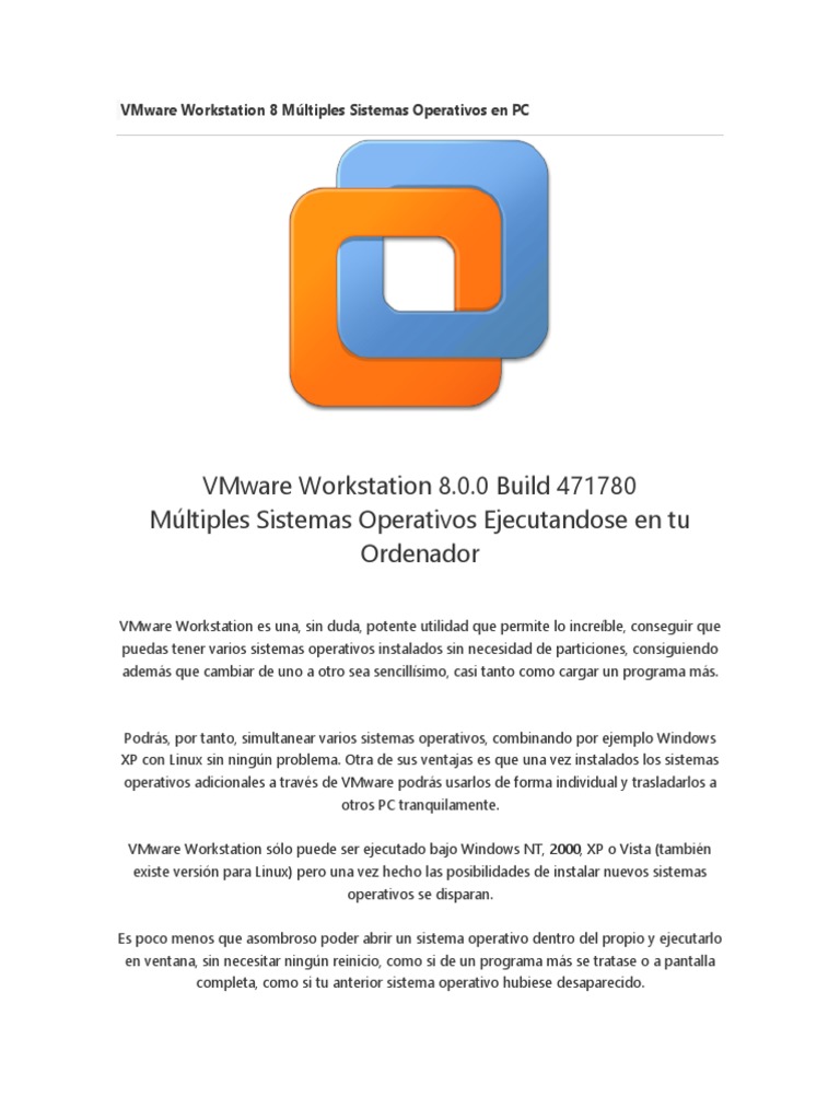 VMware Workstation 8 Múltiples Sistemas Operativos en PC | PDF ...